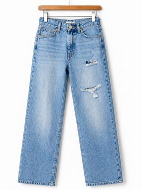 Levi's Baggy Dad Jeans W24 L30 High Rise Distressed Light Wash Denim